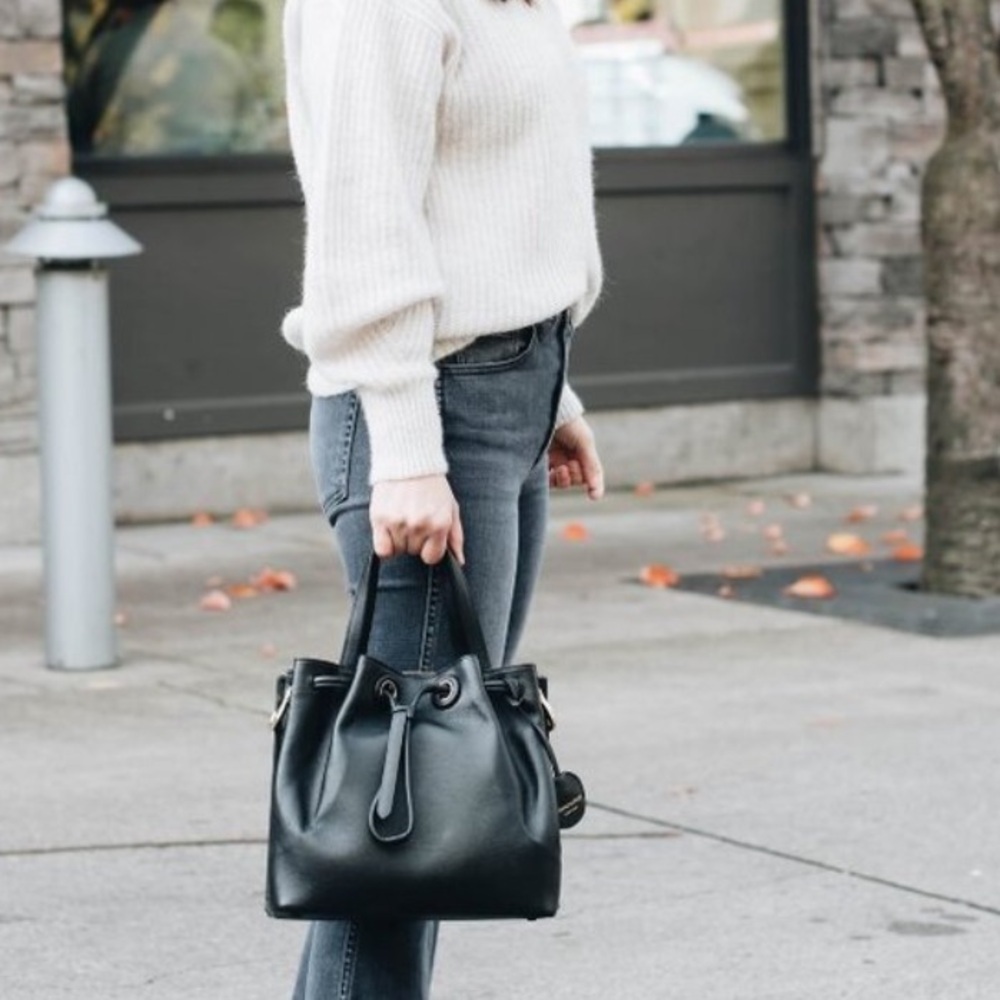 Cole Haan Grand Ambition Bucket Bag Black Leather